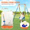 3 in 1 Toddler Swing Set with Sandbags Foldable Metal Stand for Indoor Outdoor Use